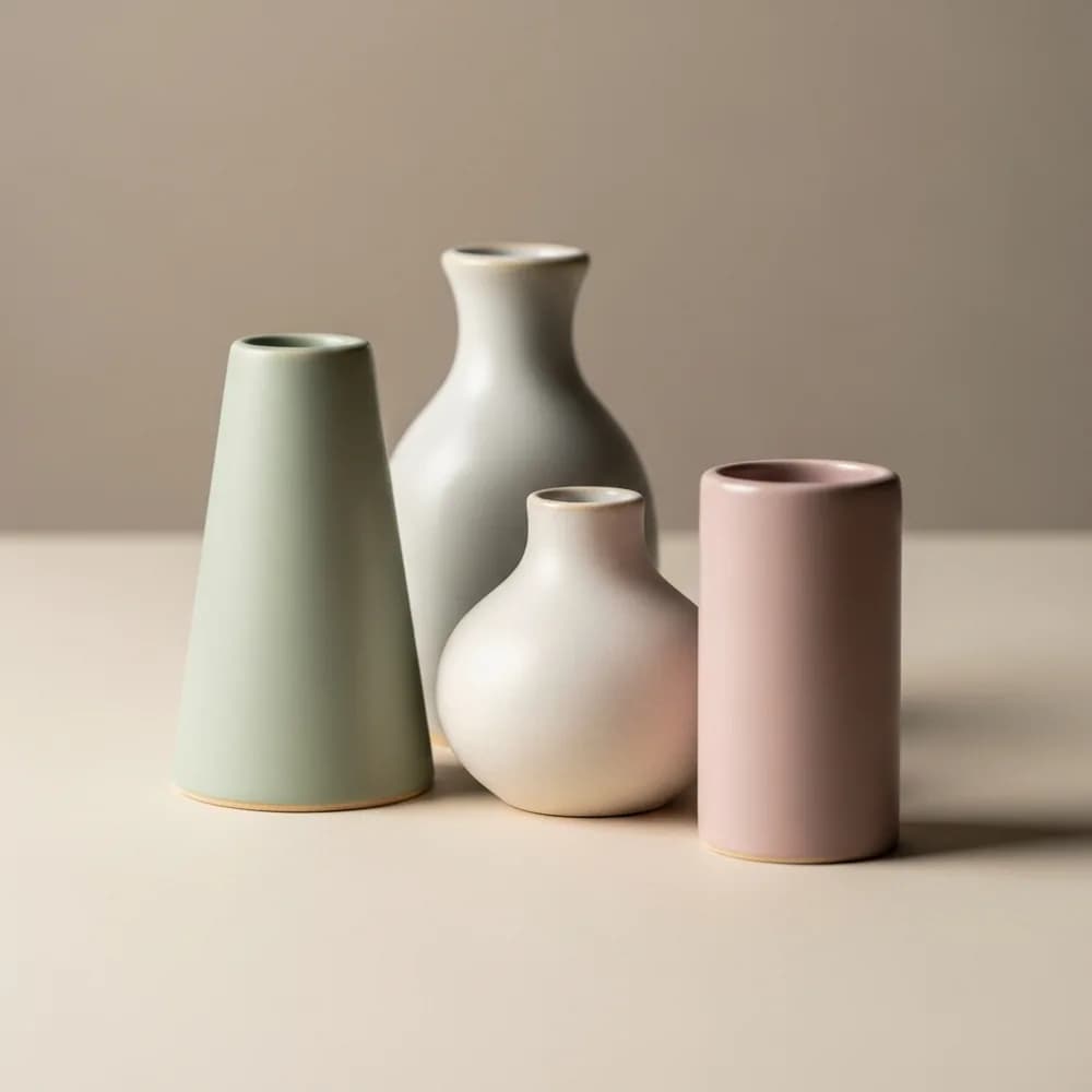 Stoneware Bud Vase Set — 3pc